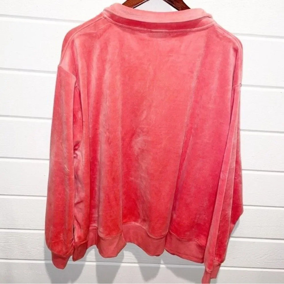 COPY - NWT Ava & Viv Coral Pink Knit 1/4 Zip Pullover Sweatshirt Size 3X - Picture 2 of 6